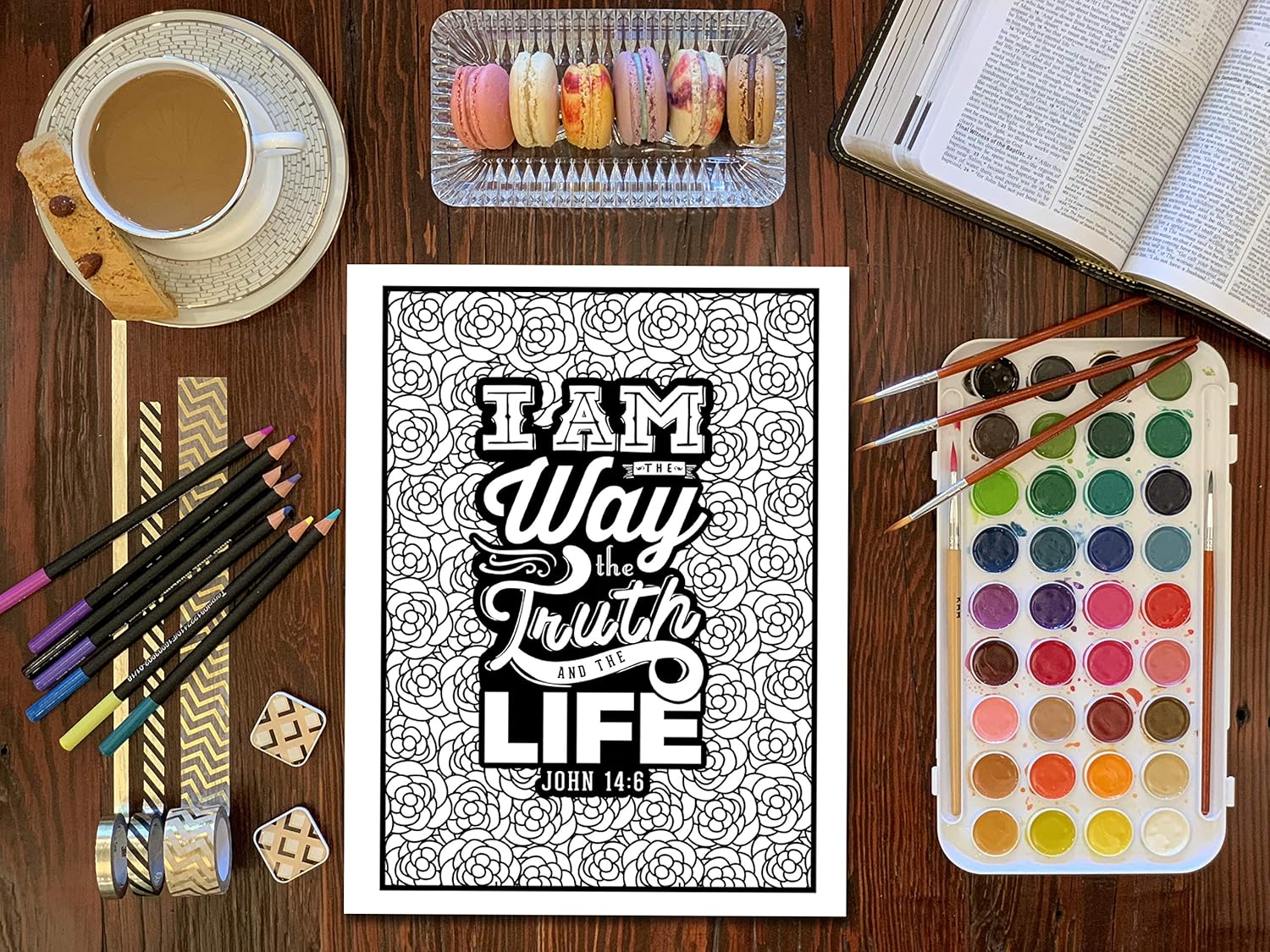 Color the Words of Jesus" Christian Coloring Book – Adult Bible Verse Coloring for Relaxation & Faith