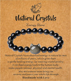 Natural Stone Cross Bracelet for Men & Women – 8mm Beaded Tiger's Eye Stretch Bracelet, Christian Faith Gift