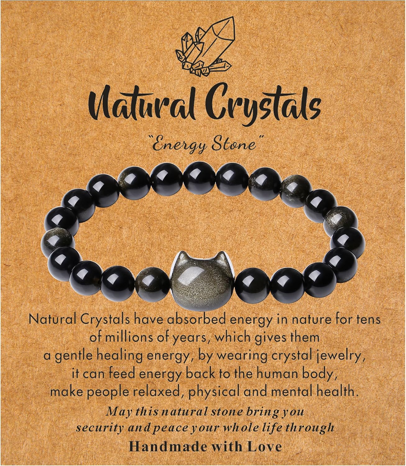 Natural Stone Cross Bracelet for Men & Women – 8mm Beaded Tiger's Eye Stretch Bracelet, Christian Faith Gift