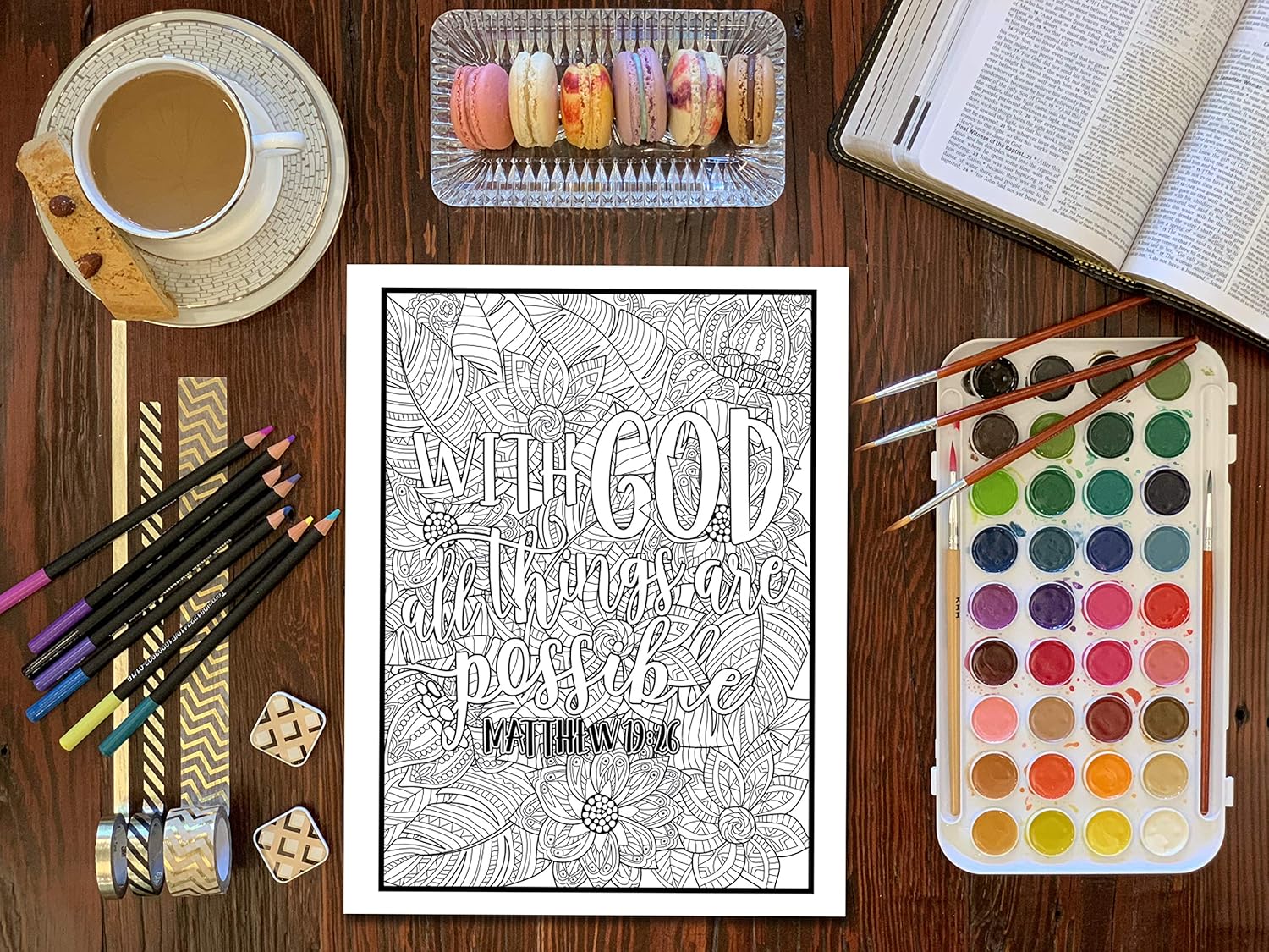 Color the Words of Jesus" Christian Coloring Book – Adult Bible Verse Coloring for Relaxation & Faith