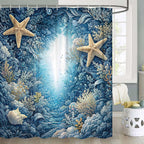 Sea Turtle Bible Verse Shower Curtain, Coastal Christian Decor Accessories Hooks Included 72X72IN