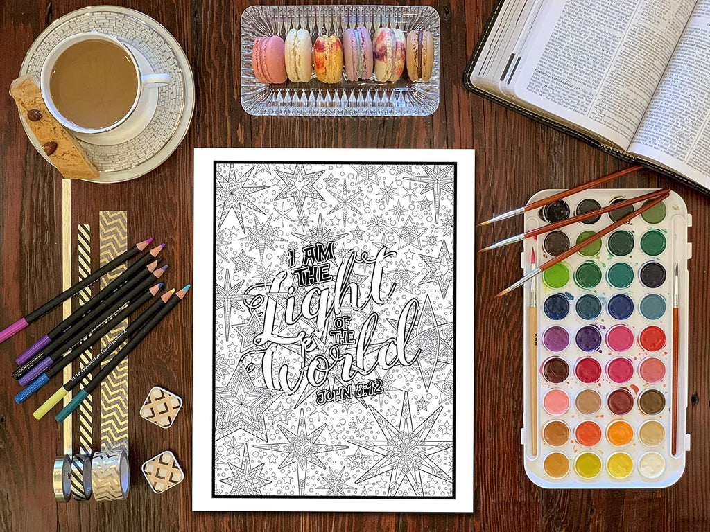 Color the Words of Jesus" Christian Coloring Book – Adult Bible Verse Coloring for Relaxation & Faith