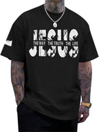 Christian Jesus Faith Shirts for Men God Religious Cross Bible Verse Inspirational Shirt Oversized Graphic Tees Tops