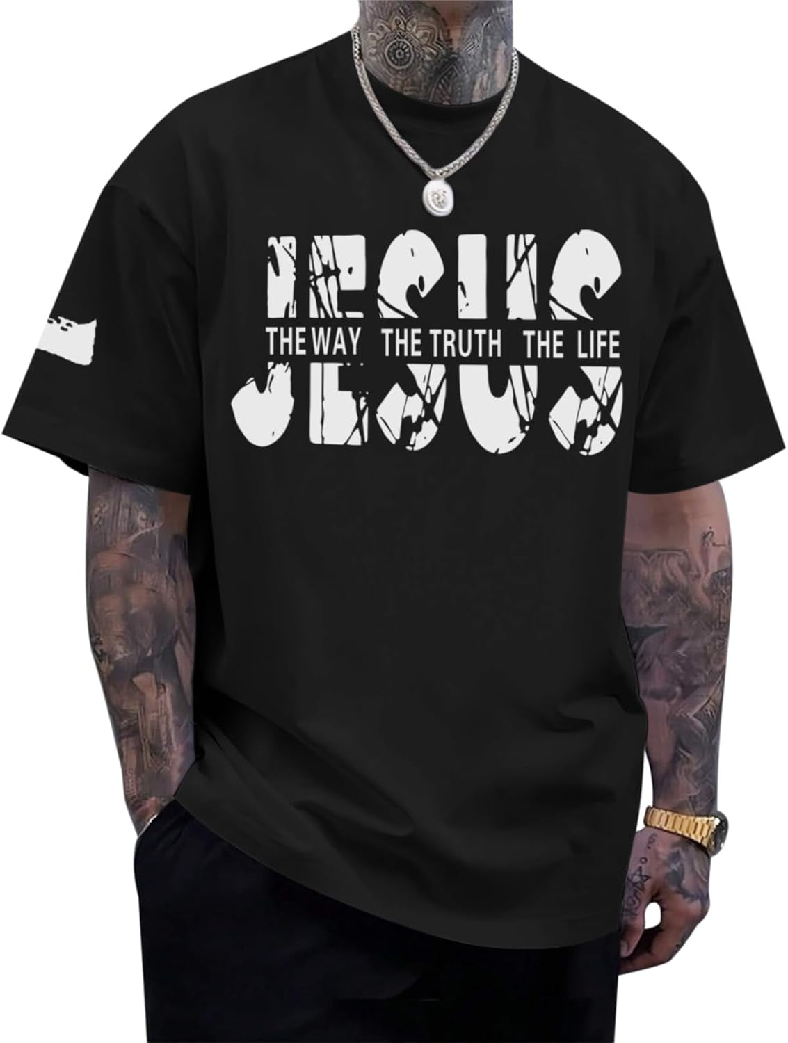 Christian Jesus Faith Shirts for Men God Religious Cross Bible Verse Inspirational Shirt Oversized Graphic Tees Tops