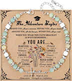 Cross Faith Bracelet for Women, Amazonite Beaded Stretch Bracelet, Christian Gift for Her