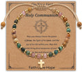 Adjustable Cross Bracelet for Boys, Tiger Eye Beaded Faith Bracelet, Christian Gift