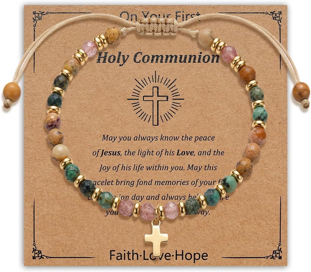 Adjustable Cross Bracelet for Boys, Tiger Eye Beaded Faith Bracelet, Christian Gift