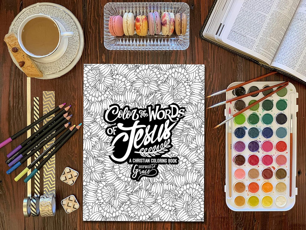Color the Words of Jesus" Christian Coloring Book – Adult Bible Verse Coloring for Relaxation & Faith