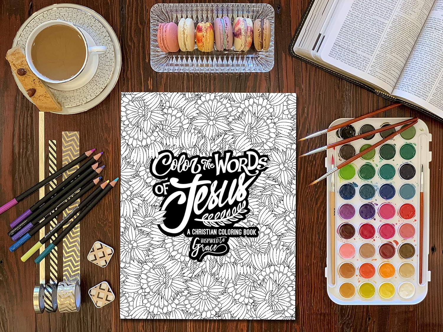 Color the Words of Jesus" Christian Coloring Book – Adult Bible Verse Coloring for Relaxation & Faith
