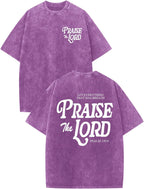 Christian Jesus Shirts for Men Religious Praise the Lord Bible Verse Shirt Oversized Graphic Tees Acid Wash Tshirt