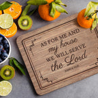 As For Me and My House Cutting Board, Christian Wedding Gift 11 X 8.5 In