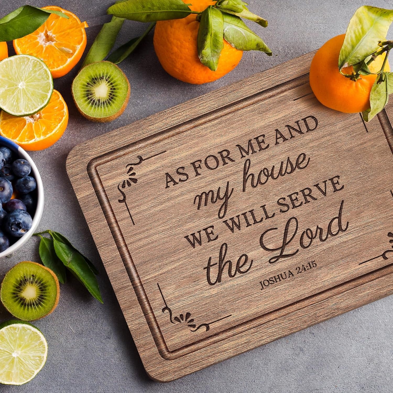 As For Me and My House Cutting Board, Christian Wedding Gift 11 X 8.5 In