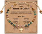 Adjustable Cross Bracelet for Boys, Tiger Eye Beaded Faith Bracelet, Christian Gift