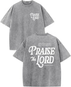 Christian Jesus Shirts for Men Religious Praise the Lord Bible Verse Shirt Oversized Graphic Tees Acid Wash Tshirt