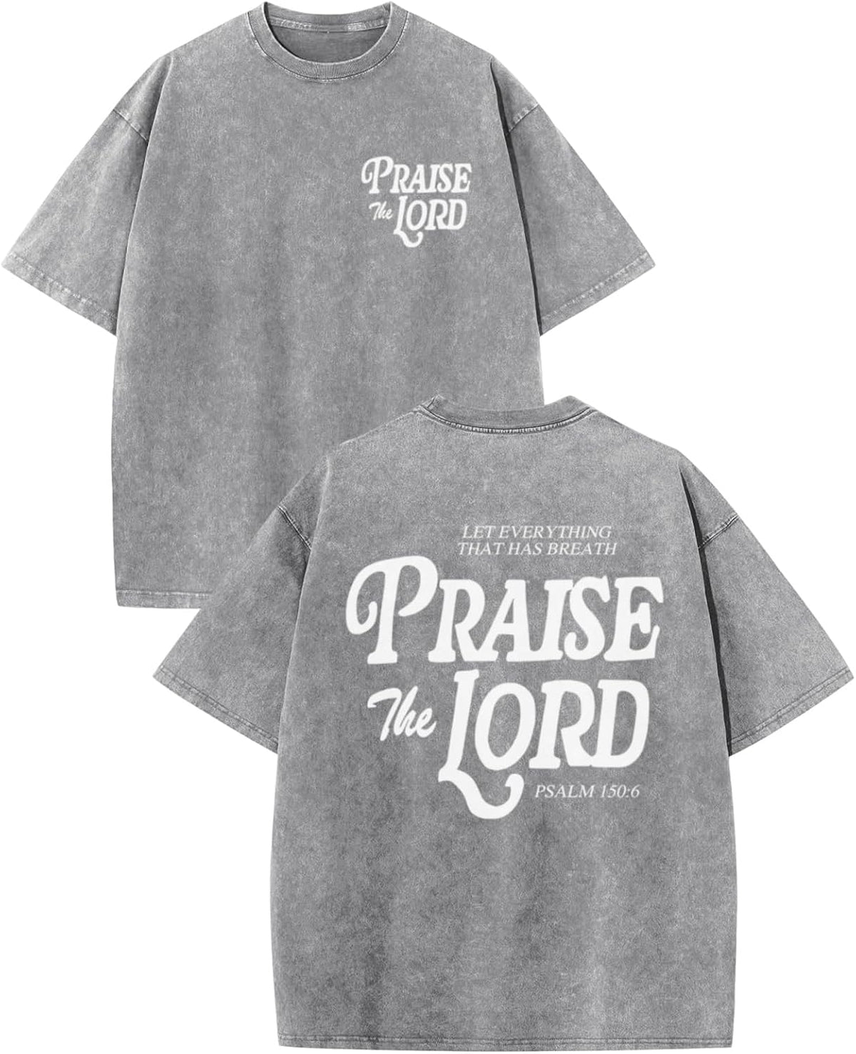 Christian Jesus Shirts for Men Religious Praise the Lord Bible Verse Shirt Oversized Graphic Tees Acid Wash Tshirt