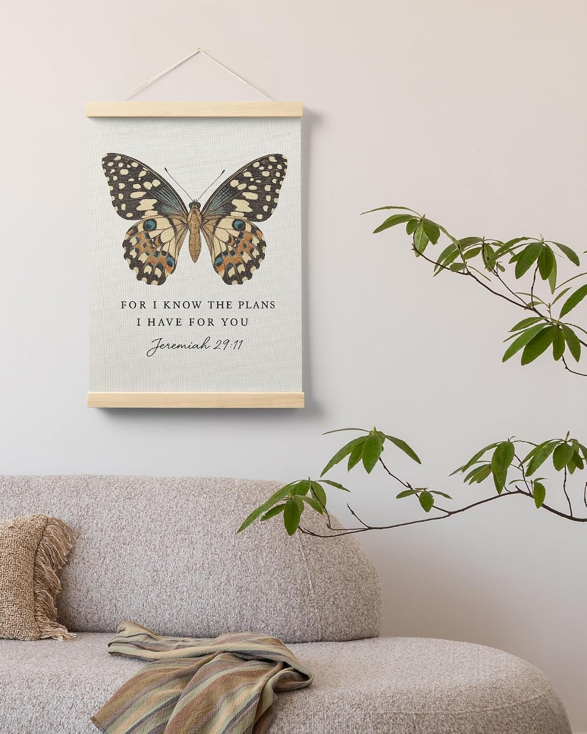 Christian Butterfly Poster, Jeremiah 29:11 Bible Verse Wall Art, 12X16 Inch