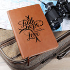 "Faith, Hope, Love" Vegan Leather Christian Journal