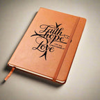"Faith, Hope, Love" Vegan Leather Christian Journal