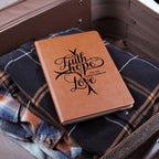 "Faith, Hope, Love" Vegan Leather Christian Journal