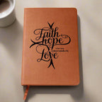 "Faith, Hope, Love" Vegan Leather Christian Journal