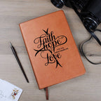 "Faith, Hope, Love" Vegan Leather Christian Journal