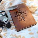 "Faith, Hope, Love" Vegan Leather Christian Journal