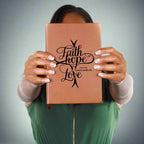 "Faith, Hope, Love" Vegan Leather Christian Journal