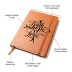 "Faith, Hope, Love" Vegan Leather Christian Journal
