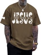 Christian Jesus Faith Shirts for Men God Religious Cross Bible Verse Inspirational Shirt Oversized Graphic Tees Tops