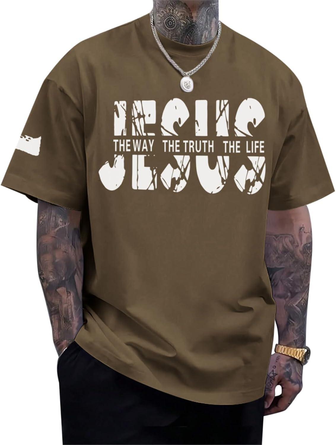 Christian Jesus Faith Shirts for Men God Religious Cross Bible Verse Inspirational Shirt Oversized Graphic Tees Tops