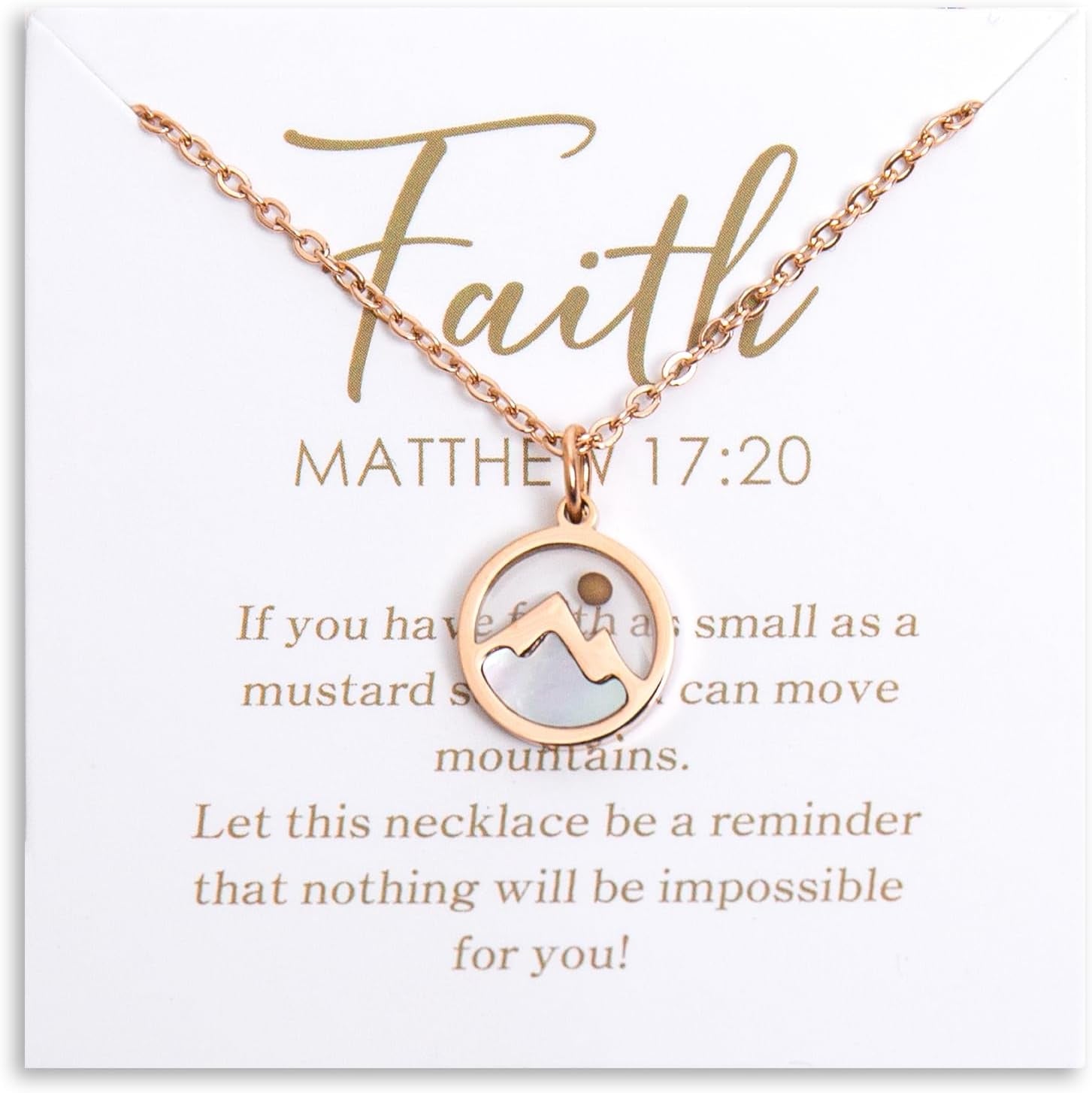 Mustard Seed "Move Mountains" Necklace for Women – Matthew 17:20 Faith Jewelry (Gift-Carded)