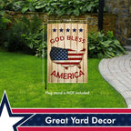 God Bless America Garden Flag - Patriotic USA Map, 12x18", Durable 150D Polyester
