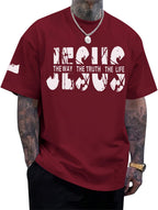 Christian Jesus Faith Shirts for Men God Religious Cross Bible Verse Inspirational Shirt Oversized Graphic Tees Tops