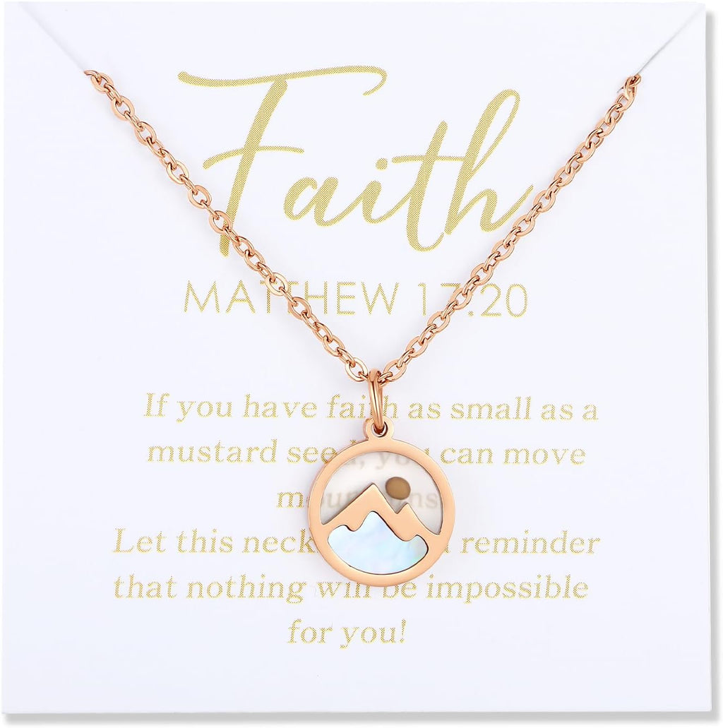 Mustard Seed "Move Mountains" Necklace for Women – Matthew 17:20 Faith Jewelry (Gift-Carded)