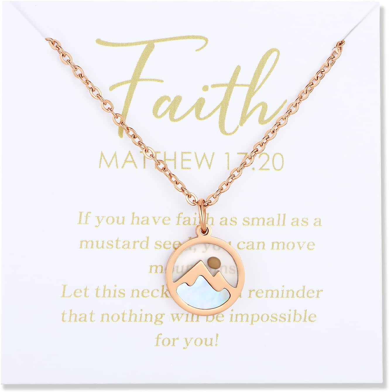 Mustard Seed "Move Mountains" Necklace for Women – Matthew 17:20 Faith Jewelry (Gift-Carded)