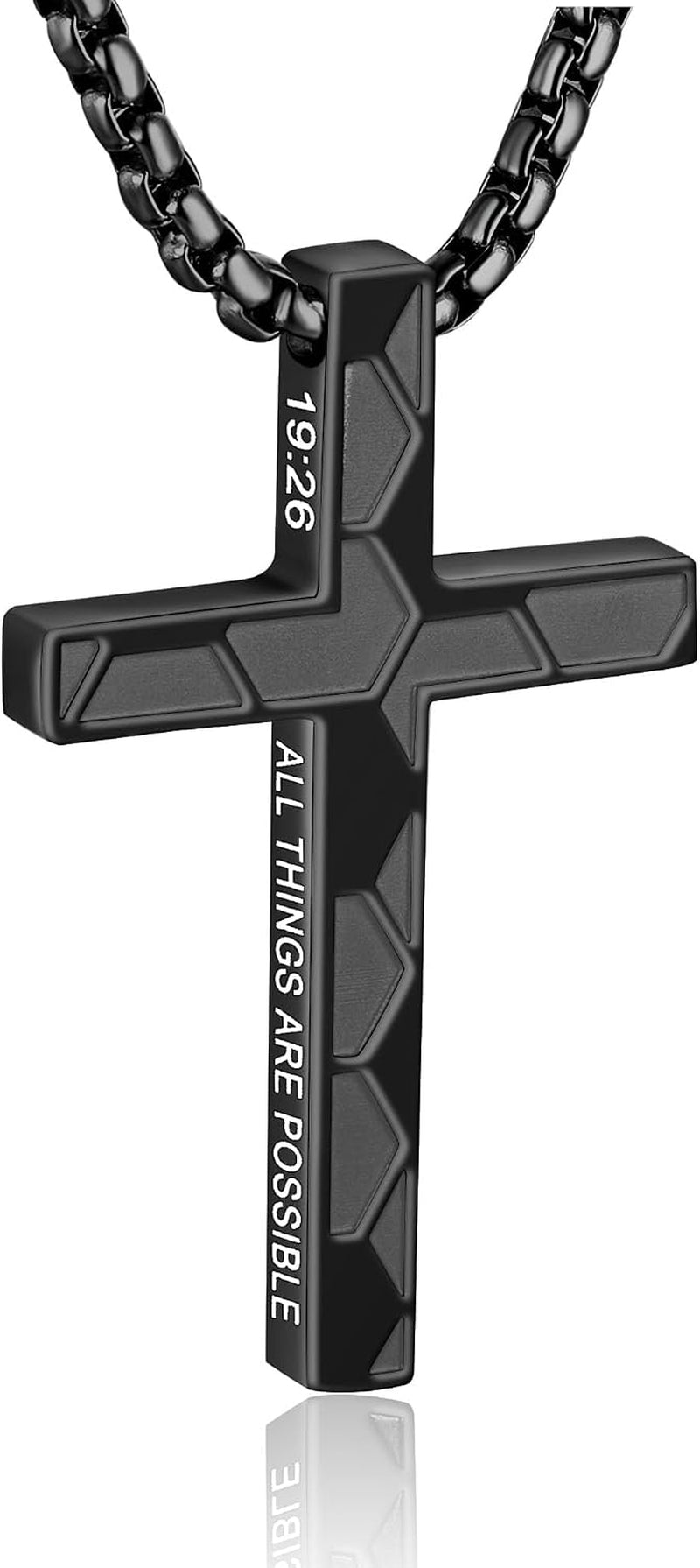 Soccer Cross Necklace for Boys, Stainless Steel Bible Verse Pendant, Christian Gift for Him