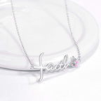 Faith Necklace for Women, 925 Sterling Silver Faith Pendant, Religious Gift for Daughter or Sister