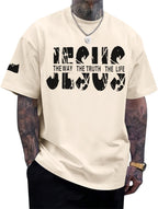 Christian Jesus Faith Shirts for Men God Religious Cross Bible Verse Inspirational Shirt Oversized Graphic Tees Tops