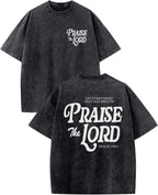 Christian Jesus Shirts for Men Religious Praise the Lord Bible Verse Shirt Oversized Graphic Tees Acid Wash Tshirt