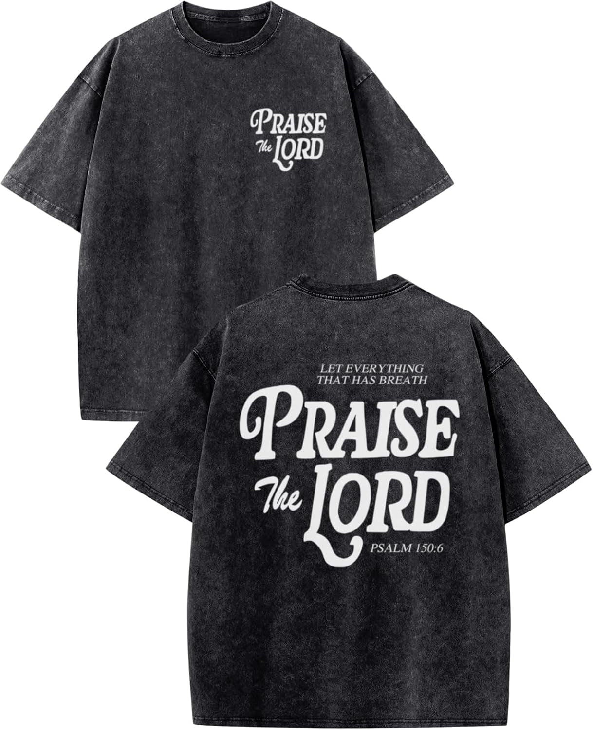Christian Jesus Shirts for Men Religious Praise the Lord Bible Verse Shirt Oversized Graphic Tees Acid Wash Tshirt