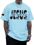 Christian Jesus Faith Shirts for Men God Religious Cross Bible Verse Inspirational Shirt Oversized Graphic Tees Tops