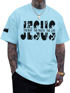 Christian Jesus Faith Shirts for Men God Religious Cross Bible Verse Inspirational Shirt Oversized Graphic Tees Tops
