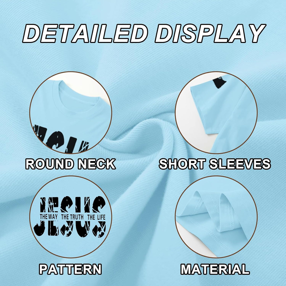 Christian Jesus Faith Shirts for Men God Religious Cross Bible Verse Inspirational Shirt Oversized Graphic Tees Tops