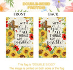 Sunflower Garden Flag, Double Sided Burlap, 12.5x18 Inch with Clip and Stopper