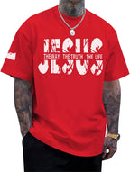 Christian Jesus Faith Shirts for Men God Religious Cross Bible Verse Inspirational Shirt Oversized Graphic Tees Tops