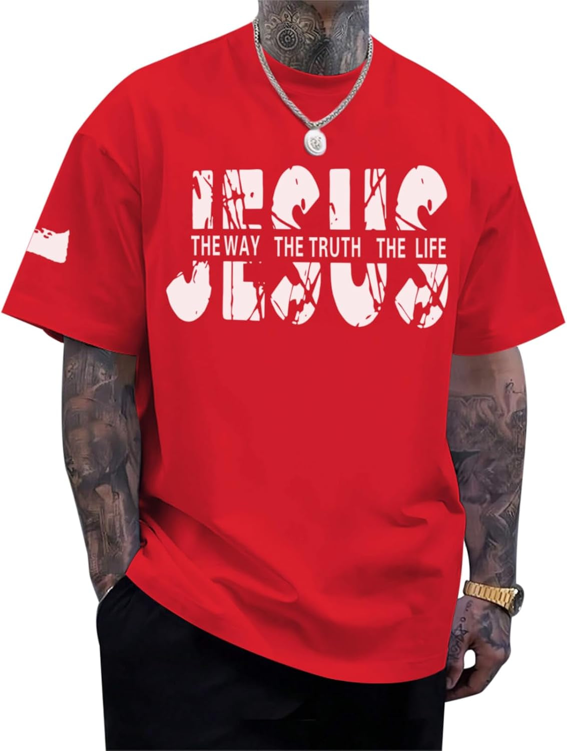 Christian Jesus Faith Shirts for Men God Religious Cross Bible Verse Inspirational Shirt Oversized Graphic Tees Tops