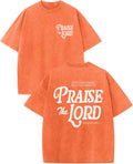 Praise The Lord Acid Wash T-Shirt – Oversized Christian Bible Verse Graphic Tee