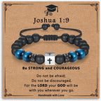 Adjustable Cross Bracelet for Boys, Tiger Eye Beaded Faith Bracelet, Christian Gift