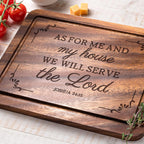 As For Me and My House Cutting Board, Christian Wedding Gift 11 X 8.5 In