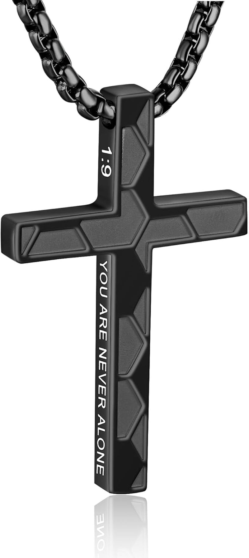 Soccer Cross Necklace for Boys, Stainless Steel Bible Verse Pendant, Christian Gift for Him